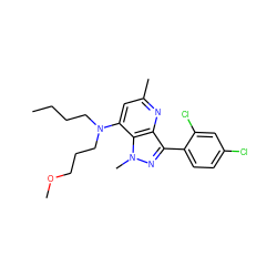 CCCCN(CCCOC)c1cc(C)nc2c(-c3ccc(Cl)cc3Cl)nn(C)c12 ZINC000013553435