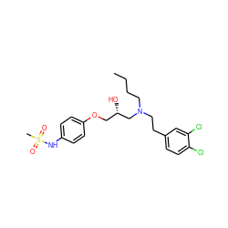 CCCCN(CCc1ccc(Cl)c(Cl)c1)C[C@@H](O)COc1ccc(NS(C)(=O)=O)cc1 ZINC000038383143