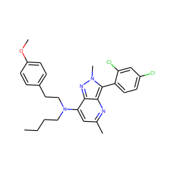 CCCCN(CCc1ccc(OC)cc1)c1cc(C)nc2c(-c3ccc(Cl)cc3Cl)n(C)nc12 ZINC000013553405