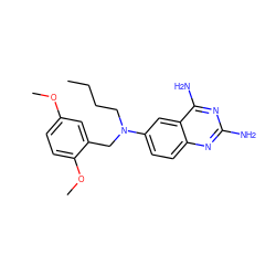 CCCCN(Cc1cc(OC)ccc1OC)c1ccc2nc(N)nc(N)c2c1 ZINC000040430150