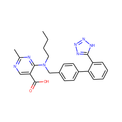 CCCCN(Cc1ccc(-c2ccccc2-c2nnn[nH]2)cc1)c1nc(C)ncc1C(=O)O ZINC000013832794