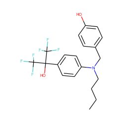 CCCCN(Cc1ccc(O)cc1)c1ccc(C(O)(C(F)(F)F)C(F)(F)F)cc1 ZINC000034809201