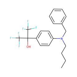 CCCCN(Cc1ccccc1)c1ccc(C(O)(C(F)(F)F)C(F)(F)F)cc1 ZINC000040952669