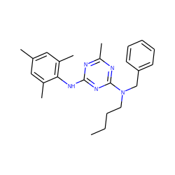 CCCCN(Cc1ccccc1)c1nc(C)nc(Nc2c(C)cc(C)cc2C)n1 ZINC000013759952