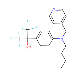 CCCCN(Cc1ccncc1)c1ccc(C(O)(C(F)(F)F)C(F)(F)F)cc1 ZINC000034946698