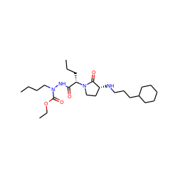 CCCCN(NC(=O)[C@H](CCC)N1CC[C@@H](NCCCC2CCCCC2)C1=O)C(=O)OCC ZINC000026183279