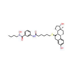 CCCCN(O)C(=O)c1cccc(NC(=O)CCCCCS[C@@H]2Cc3cc(O)ccc3[C@H]3CC[C@]4(C)[C@@H](O)CC[C@H]4[C@@H]32)c1 ZINC000653757080