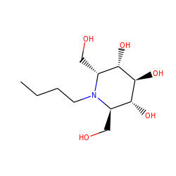 CCCCN1[C@H](CO)[C@H](O)[C@@H](O)[C@H](O)[C@H]1CO ZINC000103270917