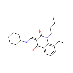 CCCCN1C(=O)/C(=C/NC2CCCCC2)C(=O)c2cccc(CC)c21 ZINC000473108281