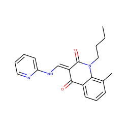 CCCCN1C(=O)/C(=C/Nc2ccccn2)C(=O)c2cccc(C)c21 ZINC000473107999