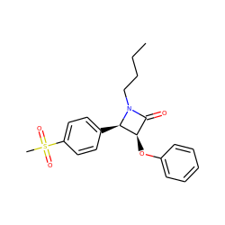 CCCCN1C(=O)[C@@H](Oc2ccccc2)[C@H]1c1ccc(S(C)(=O)=O)cc1 ZINC000098083992