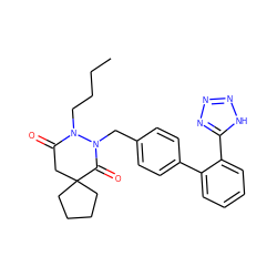 CCCCN1C(=O)CC2(CCCC2)C(=O)N1Cc1ccc(-c2ccccc2-c2nnn[nH]2)cc1 ZINC000013491740