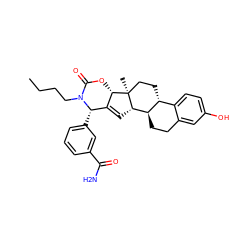 CCCCN1C(=O)O[C@H]2C(=C[C@H]3[C@@H]4CCc5cc(O)ccc5[C@H]4CC[C@]23C)[C@@H]1c1cccc(C(N)=O)c1 ZINC000299867991