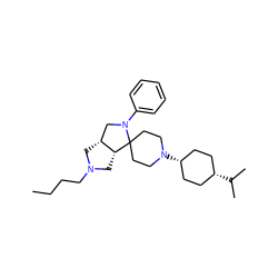 CCCCN1C[C@@H]2[C@H](C1)CN(c1ccccc1)C21CCN([C@H]2CC[C@@H](C(C)C)CC2)CC1 ZINC000253656014