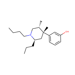 CCCCN1C[C@H](C)[C@](C)(c2cccc(O)c2)C[C@H]1CCC ZINC000028568016