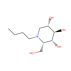 CCCCN1C[C@H](O)[C@@H](O)[C@H](O)[C@@H]1CO ZINC000003957104