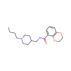 CCCCN1CCC(CNC(=O)c2cccc3c2OCCO3)CC1 ZINC000028350228