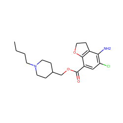 CCCCN1CCC(COC(=O)c2cc(Cl)c(N)c3c2OCC3)CC1 ZINC000001893436