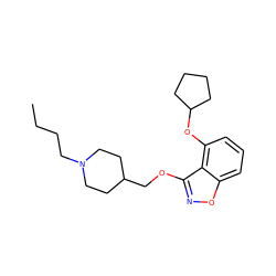 CCCCN1CCC(COc2noc3cccc(OC4CCCC4)c23)CC1 ZINC000095578048