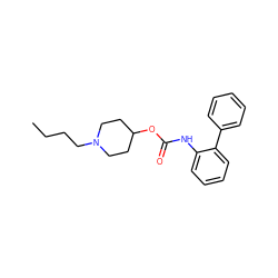 CCCCN1CCC(OC(=O)Nc2ccccc2-c2ccccc2)CC1 ZINC000066078489