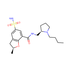 CCCCN1CCC[C@@H]1CNC(=O)c1cc(S(N)(=O)=O)cc2c1O[C@@H](C)C2 ZINC000002010543
