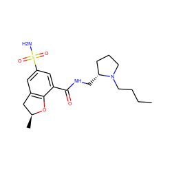 CCCCN1CCC[C@H]1CNC(=O)c1cc(S(N)(=O)=O)cc2c1O[C@@H](C)C2 ZINC000013860954