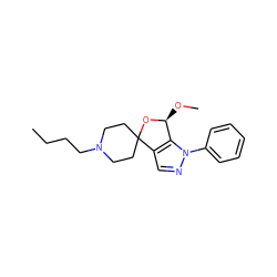 CCCCN1CCC2(CC1)O[C@@H](OC)c1c2cnn1-c1ccccc1 ZINC000029055969