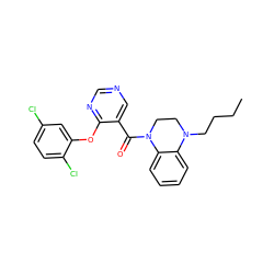 CCCCN1CCN(C(=O)c2cncnc2Oc2cc(Cl)ccc2Cl)c2ccccc21 ZINC000095573282