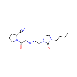 CCCCN1CCN(CCNCC(=O)N2CCC[C@@H]2C#N)C1=O ZINC000043023176