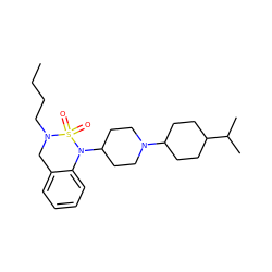 CCCCN1Cc2ccccc2N(C2CCN(C3CCC(C(C)C)CC3)CC2)S1(=O)=O ZINC000028390661