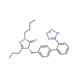 CCCCN1N=C(CCC)[C@@H](Cc2ccc(-c3ccccc3-c3nnn[nH]3)cc2)C1=O ZINC000026576489