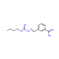 CCCCNC(=N)N/N=C/c1cccc(C(=N)N)c1 ZINC000001551791