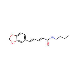 CCCCNC(=O)/C=C/C=C/c1ccc2c(c1)OCO2 ZINC000033967467