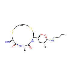 CCCCNC(=O)[C@H](C)C[C@H](O)[C@@H]1CSC/C=C/CSC[C@H](N)C(=O)N[C@@H](C)C(=O)N1 ZINC000014960537