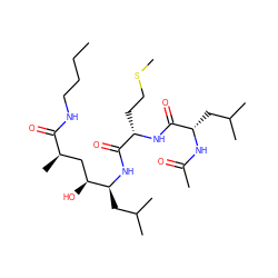 CCCCNC(=O)[C@H](C)C[C@H](O)[C@H](CC(C)C)NC(=O)[C@H](CCSC)NC(=O)[C@H](CC(C)C)NC(C)=O ZINC000044460279