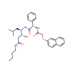 CCCCNC(=O)C[C@@H](O)[C@@H](CC(C)C)NC(=O)[C@@H](NC(=O)COc1ccc2ccccc2c1)c1ccccc1 ZINC000026395556