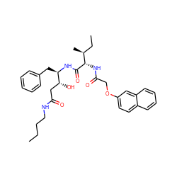 CCCCNC(=O)C[C@@H](O)[C@@H](Cc1ccccc1)NC(=O)[C@@H](NC(=O)COc1ccc2ccccc2c1)[C@@H](C)CC ZINC000026390447