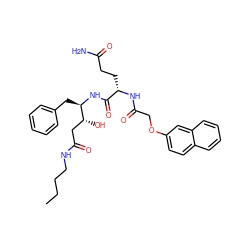 CCCCNC(=O)C[C@@H](O)[C@@H](Cc1ccccc1)NC(=O)[C@H](CCC(N)=O)NC(=O)COc1ccc2ccccc2c1 ZINC000026391865