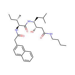 CCCCNC(=O)C[C@H](O)[C@H](CC(C)C)NC(=O)[C@@H](NC(=O)Cc1ccc2ccccc2c1)[C@@H](C)CC ZINC000014945936