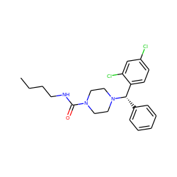 CCCCNC(=O)N1CCN([C@@H](c2ccccc2)c2ccc(Cl)cc2Cl)CC1 ZINC000049055554