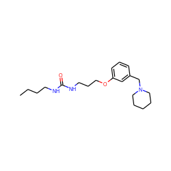 CCCCNC(=O)NCCCOc1cccc(CN2CCCCC2)c1 ZINC000013725162