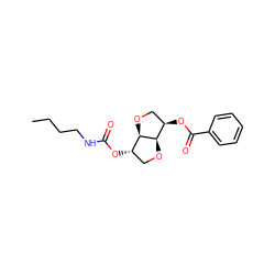 CCCCNC(=O)O[C@H]1CO[C@@H]2[C@H](OC(=O)c3ccccc3)CO[C@H]12 ZINC000045257651