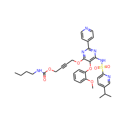 CCCCNC(=O)OCC#CCOc1nc(-c2ccncc2)nc(NS(=O)(=O)c2ccc(C(C)C)cn2)c1Oc1ccccc1OC ZINC000028009695