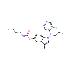 CCCCNC(=O)Oc1ccc2c(c1)c(C)cn2N(CCC)c1ccncc1F ZINC000029342326