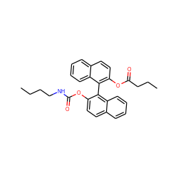 CCCCNC(=O)Oc1ccc2ccccc2c1-c1c(OC(=O)CCC)ccc2ccccc12 ZINC000027522106