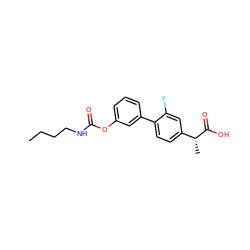 CCCCNC(=O)Oc1cccc(-c2ccc([C@@H](C)C(=O)O)cc2F)c1 ZINC000143844855