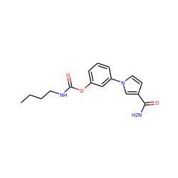 CCCCNC(=O)Oc1cccc(-n2ccc(C(N)=O)c2)c1 ZINC000095553951