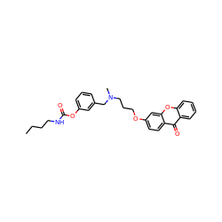 CCCCNC(=O)Oc1cccc(CN(C)CCCOc2ccc3c(=O)c4ccccc4oc3c2)c1 ZINC000013781325