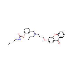 CCCCNC(=O)Oc1cccc(CN(CCC)CCCOc2ccc3c(=O)c4ccccc4oc3c2)c1 ZINC000013781338