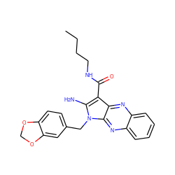 CCCCNC(=O)c1c(N)n(Cc2ccc3c(c2)OCO3)c2nc3ccccc3nc12 ZINC000002291000